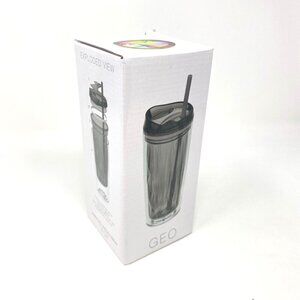 CDA Logo GEO 16 Oz Double Wall Clear Acrylic Tumbler Sip Straw Opening Hot Cold